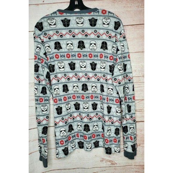 Star Wars Darth Vader Storm Trooper XL Gray Cotton Crew Neck Pajama Top - Picture 5 of 7